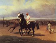 Oil undated before the race Alfred Dedreux